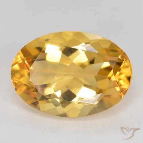 5.42ct 天然 深金橙色 黄水晶, 椭圆形, VVS