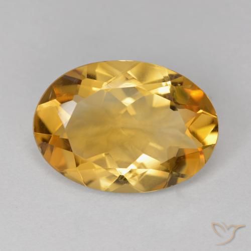 4.19ct 天然 金橙色 黄水晶, 椭圆形, VVS-VS