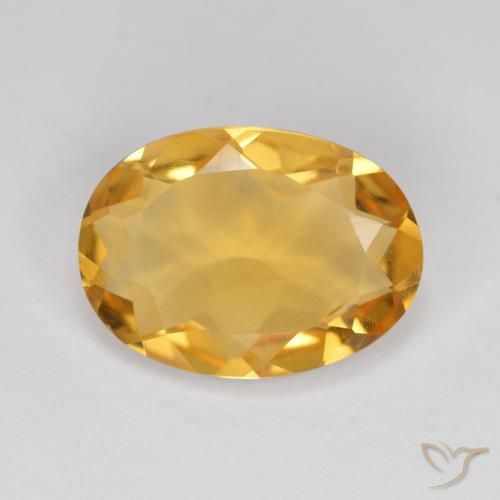 4.01ct 天然 深金橙色 黄水晶, 椭圆形, VVS-VS