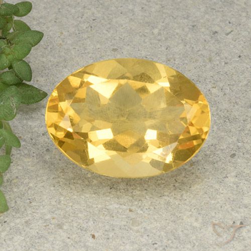 5.55ct 天然 中金 黄水晶, 椭圆形, VVS-VS