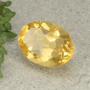 5.55克拉天然黄水晶，椭圆形，VVS-VS