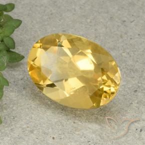 5.08克拉天然黄水晶，椭圆形，VVS-VS