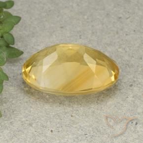 5.08克拉天然黄水晶，椭圆形，VVS-VS