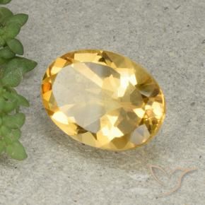 5.07克拉天然黄水晶，椭圆形，VVS-VS