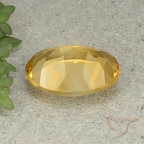 5.07克拉天然黄水晶，椭圆形，VVS-VS
