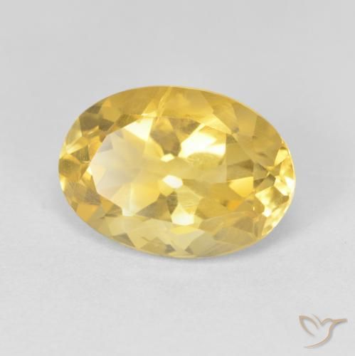5.10克拉天然黄水晶，椭圆形，VVS-VS