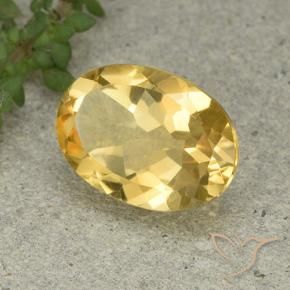 5.38克拉天然黄水晶，椭圆形，VVS-VS