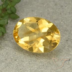 4.93克拉天然黄水晶，椭圆形，VVS-VS