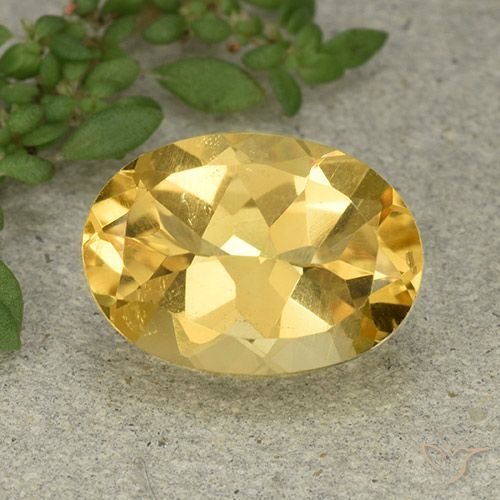 5.74ct 天然 中金 黄水晶, 椭圆形, VVS-VS