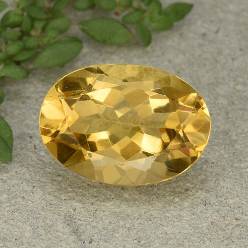 5.91ct 天然 金橙色 黄水晶, 椭圆形, VVS-VS
