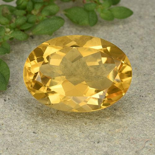 5.73ct 天然 中金 黄水晶, 椭圆形, VVS