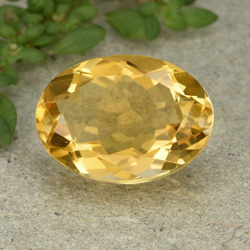 5.94ct 天然 金橙色 黄水晶, 椭圆形, VVS