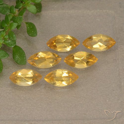 1.33ctw 天然 深金橙色 黄水晶, 榄尖形, VS