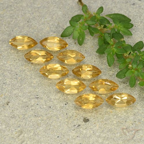 2.13ctw 天然 金橙色 黄水晶, 榄尖形, VVS-VS