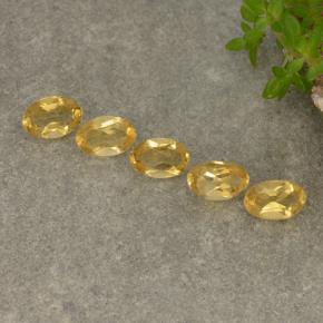 1.80天然黄色黄水晶，椭圆形切割，5.9×3.9毫米，VVS-VS