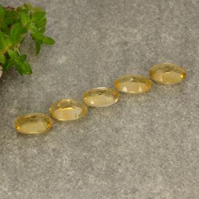 1.80天然黄色黄水晶，椭圆形切割，5.9×3.9毫米，VVS-VS