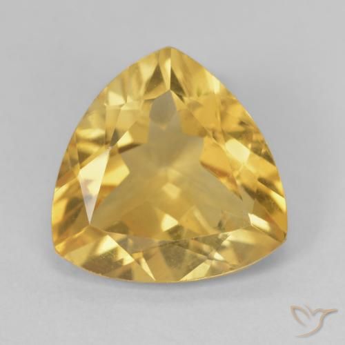 4.72ct 天然 黄金色 黄水晶, 胖三角形, VVS
