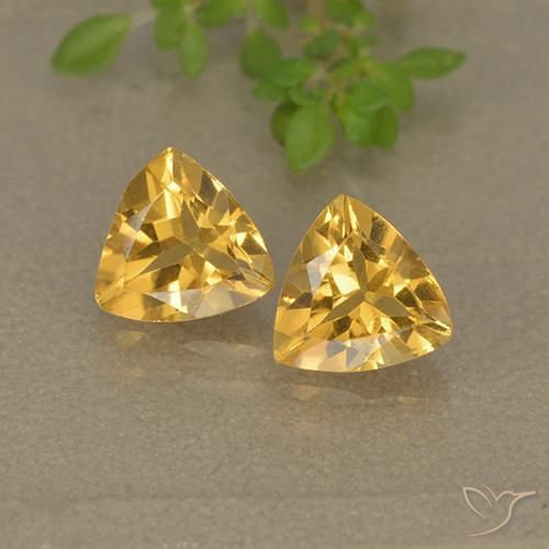 1.34ctw 天然 金色 黄水晶, 胖三角形, VVS-VS