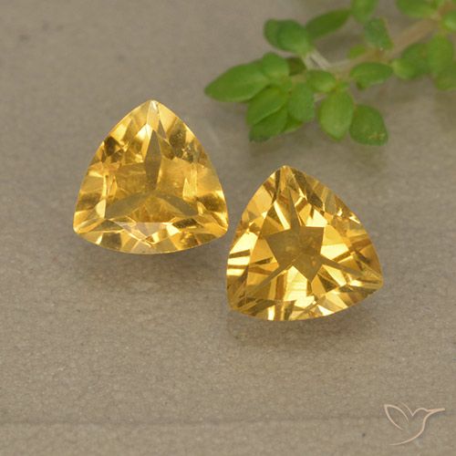 1.34ctw 天然 金色 黄水晶, 胖三角形, VVS-VS