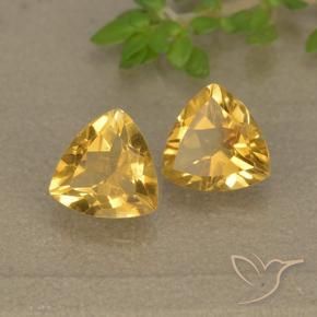 1.34克拉天然黄水晶，胖三角形，VVS-VS