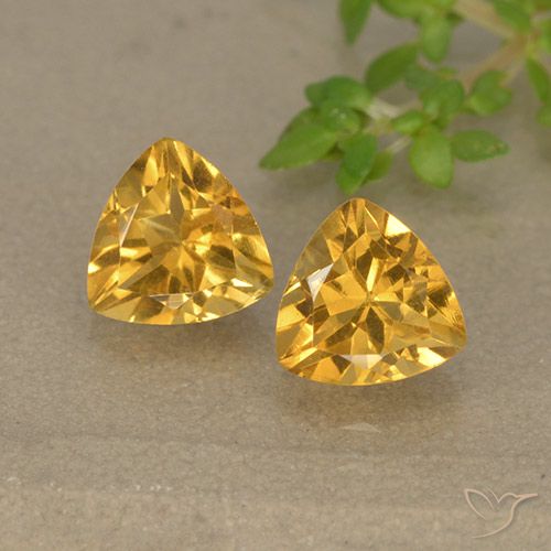 1.46ctw 天然 深金色 黄水晶, 胖三角形, VVS-VS