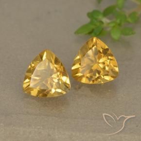 1.46克拉天然黄水晶，胖三角形，VVS-VS