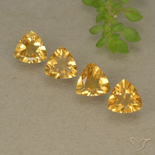2.52ctw 天然 金橙色 黄水晶, 胖三角形, VVS-VS