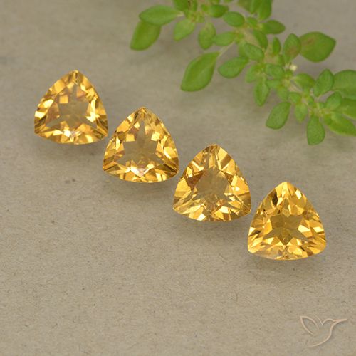 2.60ctw 天然 深金橙色 黄水晶, 胖三角形, VVS-VS