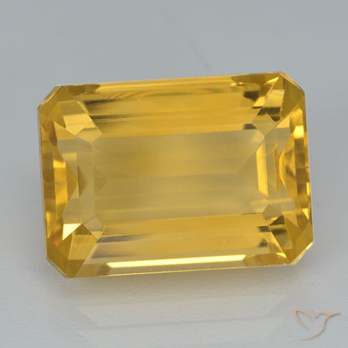 8.02ct 天然 深金色 黄水晶, 祖母绿式切割, VVS