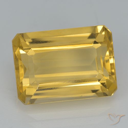 7.47ct 天然 金橙色 黄水晶, 祖母绿式切割, VVS