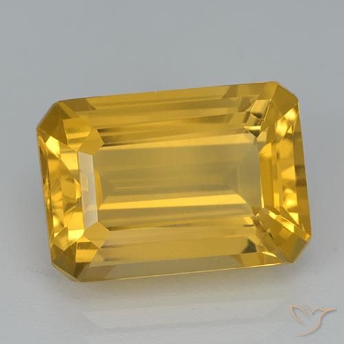 6.99ct 天然 中金 黄水晶, 祖母绿式切割, VVS