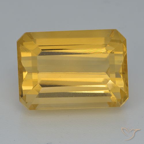 8.49ct 天然 深金色 黄水晶, 祖母绿式切割, VVS