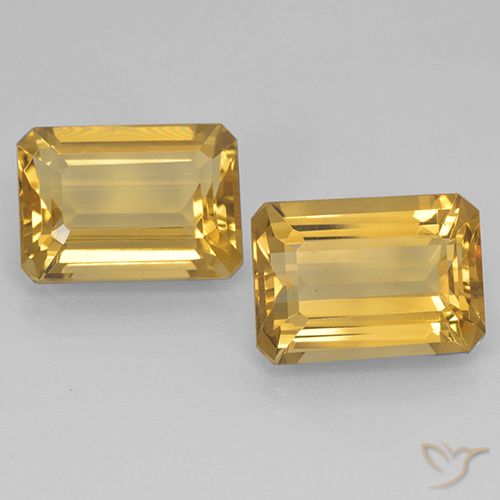14.90ctw 天然 中深金色 黄水晶, 祖母绿式切割, VVS-VS