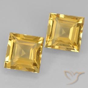 2.18克拉天然黄水晶，正方形，VVS-VS