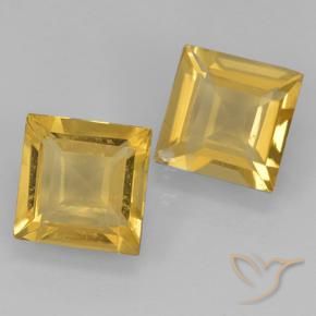 1.75克拉天然黄水晶，正方形，VVS-VS