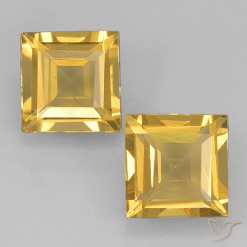 1.90ctw 天然 中金 黄水晶, 正方形, VVS-VS