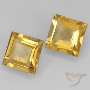 1.90克拉天然黄水晶，正方形，VVS-VS