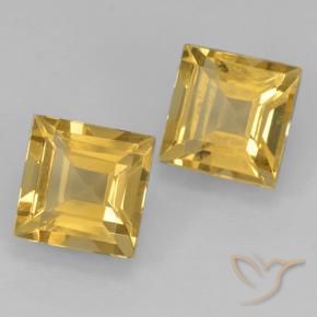 2.07克拉天然黄水晶，正方形，VVS-VS