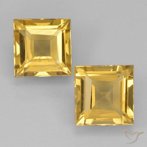 1.98ctw 天然 中金 黄水晶, 正方形, VVS-VS