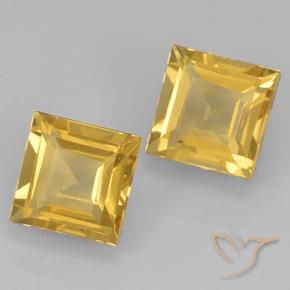1.98克拉天然黄水晶，正方形，VVS-VS