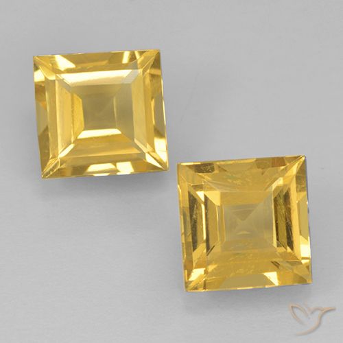 1.99ctw 天然 中金 黄水晶, 正方形, VVS-VS