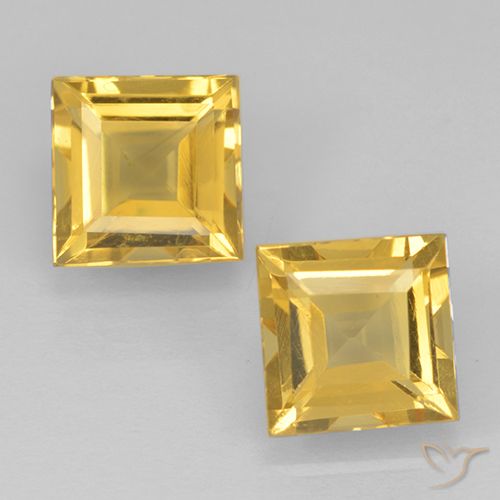 2.05ctw 天然 金色 黄水晶, 正方形, VVS-VS
