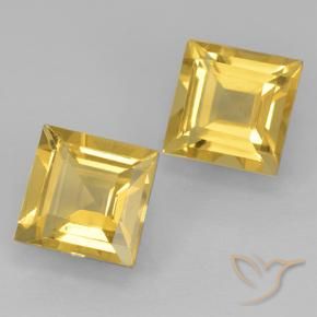 2.28克拉天然黄水晶，正方形，VVS-VS