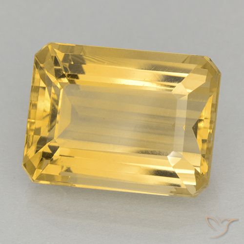 12.21ct 天然 中金 黄水晶, 祖母绿式切割, VVS