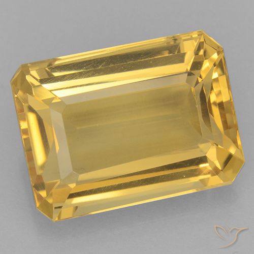 11.38ct 天然 金色 黄水晶, 祖母绿式切割, VVS