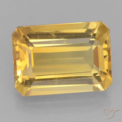 7.18ct 天然 中金 黄水晶, 祖母绿式切割, VVS
