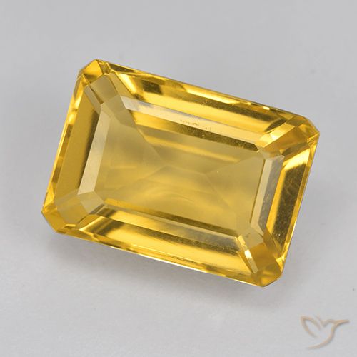 7.37ct 天然 金色 黄水晶, 祖母绿式切割, VVS-VS
