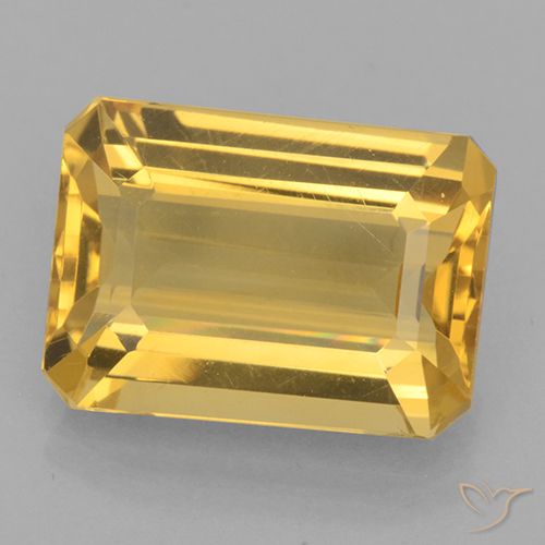 6.45ct 天然 金色 黄水晶, 祖母绿式切割, VVS