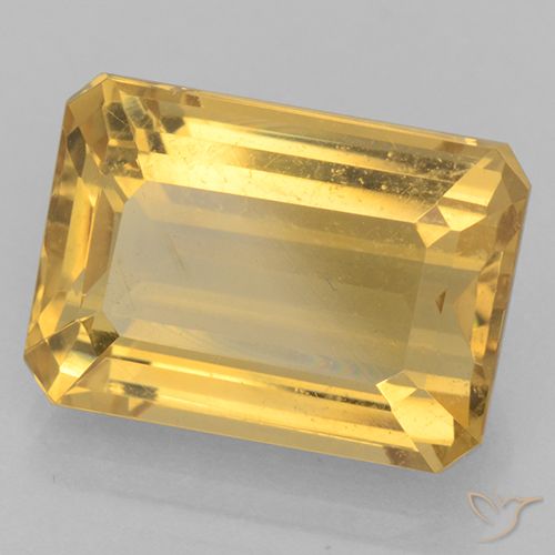 7.69ct 天然 金色 黄水晶, 祖母绿式切割, VVS-VS