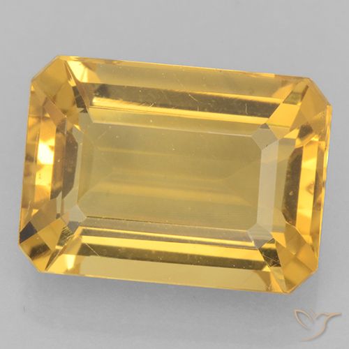 6.60ct 天然 中金 黄水晶, 祖母绿式切割, VVS